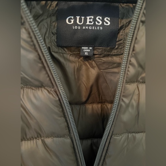 Guess Men's Quilted Bomber Jacket - Olive Green - Picture 4 of 5